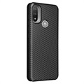 Étui à Rabat Motorola Moto E20 - Fibre de Carbone - Noir