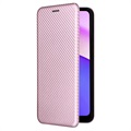 Étui à Rabat Motorola Moto E30/E40 - Fibre de Carbone - Rose Doré