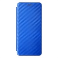 Étui à Rabat Motorola Moto G51 5G - Fibre de Carbone - Bleu