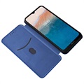 Étui à Rabat Nokia C21 Plus - Fibre de Carbone - Bleu