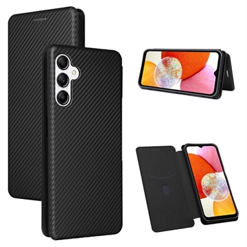 Étui à Rabat Samsung Galaxy A14/A14 5G - Fibre de Carbone - Noir