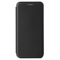 Étui à Rabat Samsung Galaxy A22 4G - Fibre de Carbone - Noir