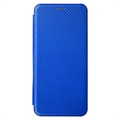 Étui à Rabat Samsung Galaxy M33 - Fibre de Carbone - Bleu