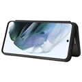 Étui à Rabat Samsung Galaxy S21 FE 5G - Fibre de Carbone - Noir