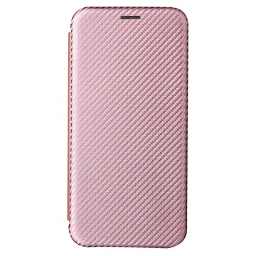 Étui à Rabat Samsung Galaxy S22+ 5G - Fibre de Carbone - Rose Doré