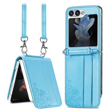 Coque Samsung Galaxy Z Flip5 avec Lanière Floral Print