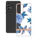 Coque Samsung Galaxy A33 5G en TPU - Série Flower - Pivoine Bleue