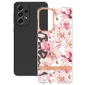 Coque Samsung Galaxy A33 5G en TPU - Série Flower - Gardénia Rose