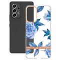 Coque Samsung Galaxy A53 5G en TPU - Série Flower - Pivoine Bleue