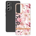 Coque Samsung Galaxy A53 5G en TPU - Série Flower - Gardénia Rose