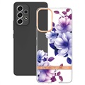 Coque Samsung Galaxy A53 5G en TPU - Série Flower - Bégonia Violet