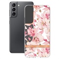 Coque Samsung Galaxy S22 5G en TPU - Série Flower - Gardénia Rose