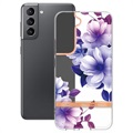 Coque Samsung Galaxy S22 5G en TPU - Série Flower - Bégonia Violet