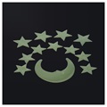 Glow In The Dark Moon and Stars Wall Stickers - 60 Pcs.