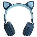 Casque Bluetooth Pliable Oreilles de Chat pour Enfants - Vert