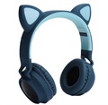 Casque Bluetooth Pliable Oreilles de Chat pour Enfants - Vert