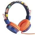 Foldable On-Ear Stereo Kids Headphones B2 - 3.5mm - Orange / Blue