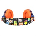Foldable On-Ear Stereo Kids Headphones B2 - 3.5mm - Orange / Blue