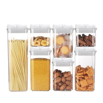 Récipients de conservation des aliments - 500ml, 800ml, 1200ml, 1900ml - 7 pièces - blanc