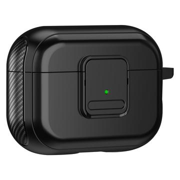 Apple AirPods Pro 2 Casque d\'écoute à chargement magnétique Etui TPU Boucle de protection des écouteurs avec mousqueton - Noir