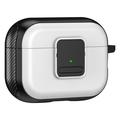 Apple AirPods Pro 2 Ecouteurs à Chargement Magnétique Etui TPU Boucle de Protection des Ecouteurs avec Mousqueton - Noir / Blanc