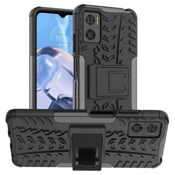 Coque Hybride Motorola Moto E22/E22i Antidérapante avec Béquille - Noire