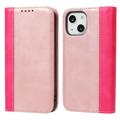 Étui Portefeuille iPhone 14 Plus - Série Elegance - Rose Doré / Rose Vif