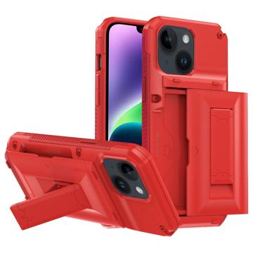 Coque Hybride iPhone 14 Plus avec Béquille Card Storage - Rouge