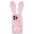 Coque iPhone 14 Pro Oreilles de Lapin d'hiver à Fourrure