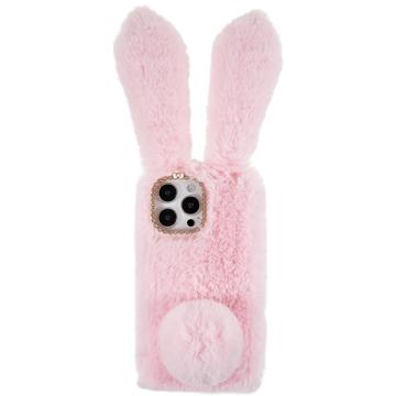 Coque iPhone 14 Pro Oreilles de Lapin d\'hiver à Fourrure