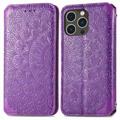 Étui Portefeuille iPhone 14 Pro Mandala Série - Violet