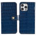 Étui Portefeuille iPhone 14 Pro Max en Cuir - Crocodile