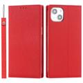 Étui Portefeuille iPhone 14 en Cuir avec RFID - Rouge
