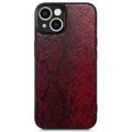 Coque iPhone 14 avec Revêtement Snake Series - Rouge