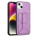 Coque Revêtue iPhone 14 YB avec Support et Porte-Cartes - Violete