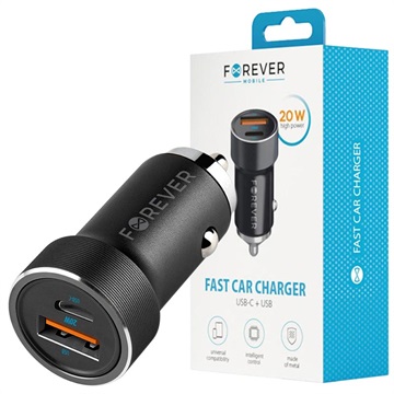 Chargeur Voiture Rapide Forever CC-06 - PD3.0 USB-C, QC4.0 USB - 20W