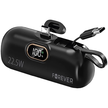Forever MTB-100 USB-C Mini Power Bank 5000mAh - 22.5W - Noir