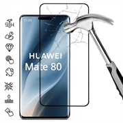 Protecteur d'écran Huawei Mate 80 en verre trempé Couverture complète - 9H - Bord noir