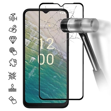 Protecteur d’Écran - 9H - Nokia C32 en Verre Trempé Full Cover - Bord Noir