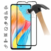 Protecteur d’Écran - 9H - Oppo A58 4G en Verre Trempé Full Cover - Bord Noir
