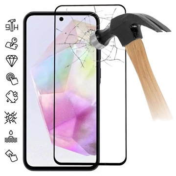 Protecteur d’Écran - 9H - Samsung Galaxy A35 en Verre Trempé Full Cover - Bord Noir