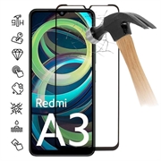 Protecteur d’Écran - 9H - Xiaomi Redmi A3 en Verre Trempé Full Cover - Bord Noir