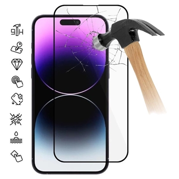 Protecteur d’Écran iPhone 16 en Verre Trempé Full Cover - Bord Noir