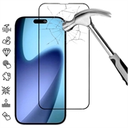Protecteur d'écran iPhone 17 Pro Max en verre trempé Couverture complète - 9H - Bord noir