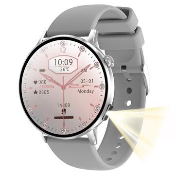 G34 Montre intelligente AMOLED 1,32" avec appels Bluetooth, surveillance de la santé et suivi de la condition physique - Gris