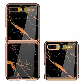 Coque Samsung Galaxy Z Flip en Verre Trempé GKK Painted - Marbre Noir