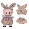Ensemble robe et bandeau pour mini-figure Labubu 17cm - Marron