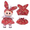 Ensemble robe et bandeau pour mini-figure Labubu 17cm - Rouge