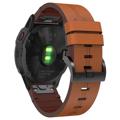 Bracelet Garmin Fenix 6/5/5 Plus en Cuir Véritable - Marron