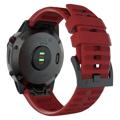 Bracelet Garmin Fenix 7X/6X GPS/6X Pro en Silicone Souple - Rouge